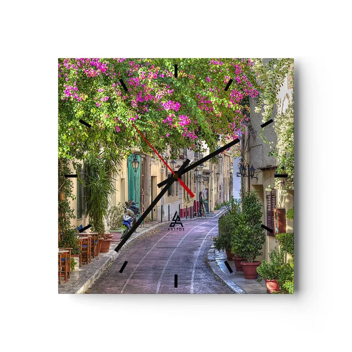 Nástěnné hodiny - Kvetoucí zákoutí - 30x30 cm