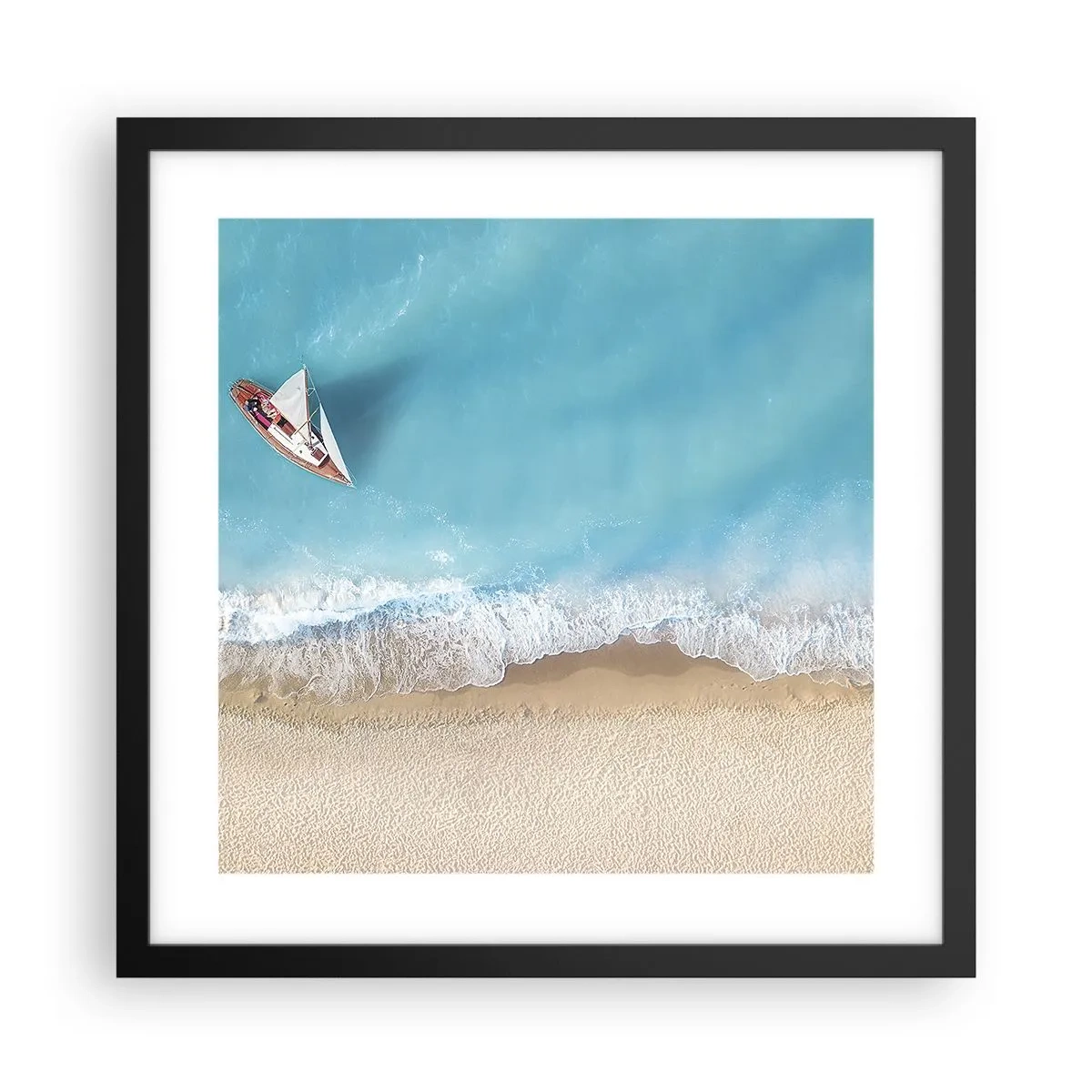 Plakát v černém rámu - Na hranici modré a zlaté - 40x40 cm