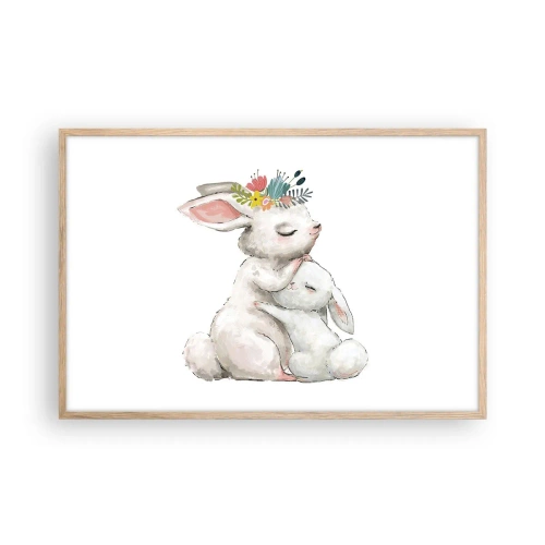 Plakát v rámu světlý dub - Nejlepší je u mámy - 91x61 cm