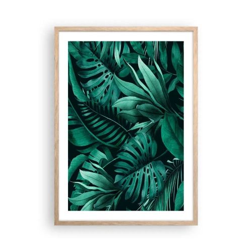 Plakát v rámu světlý dub - Hloubka tropické zeleně - 50x70 cm