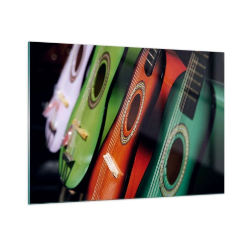 Obraz na skle - Kytara má hodně barev - 100x70 cm