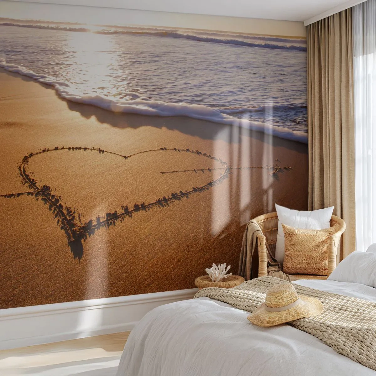 Fototapeta Premium Sand - Prázdninové vyznání - Krajina, Pláž, Moře - 200x140 cm