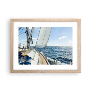 Plakát v rámu světlý dub - Ahoj, dobrodružství - 40x30 cm