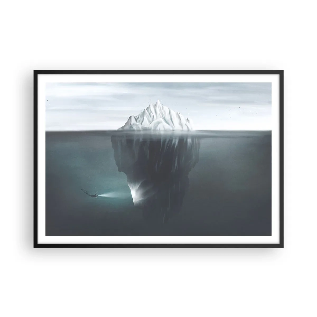 Plakát v černém rámu - Podvodní tajemství - 100x70 cm
