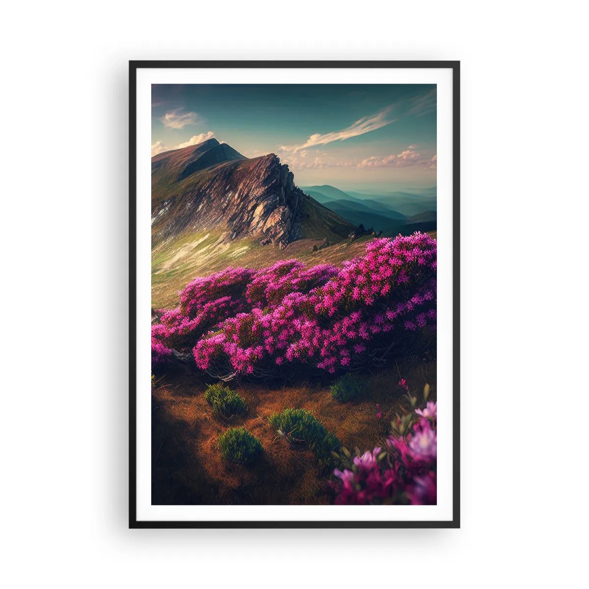 Plakát v černém rámu - Léto na horách - 70x100 cm