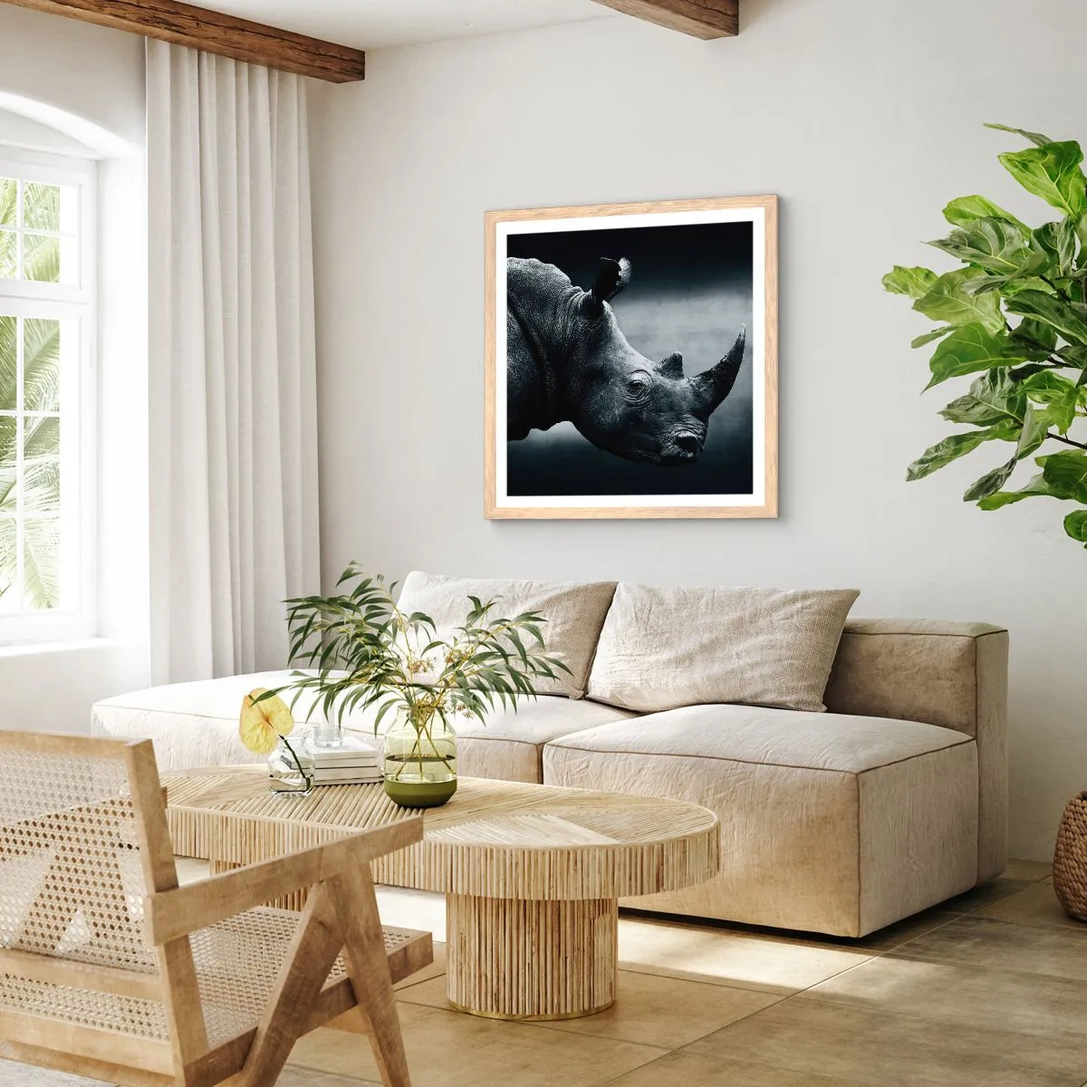 Plakát v rámu světlý dub - Pravý profil - 50x50 cm