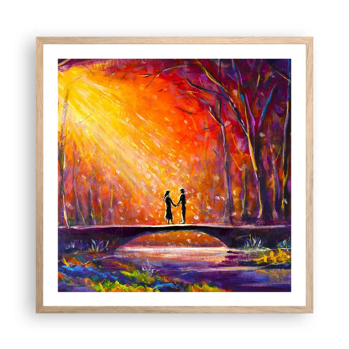 Plakát v rámu světlý dub - Nebe je taky miluje - 60x60 cm