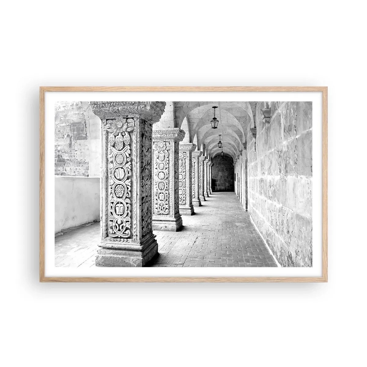 Plakát v rámu světlý dub - Kam...? - 91x61 cm