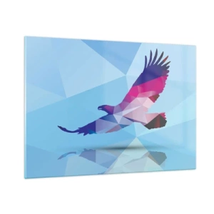 Obraz na skle - Orel v liliovém křišťálu - 100x70 cm