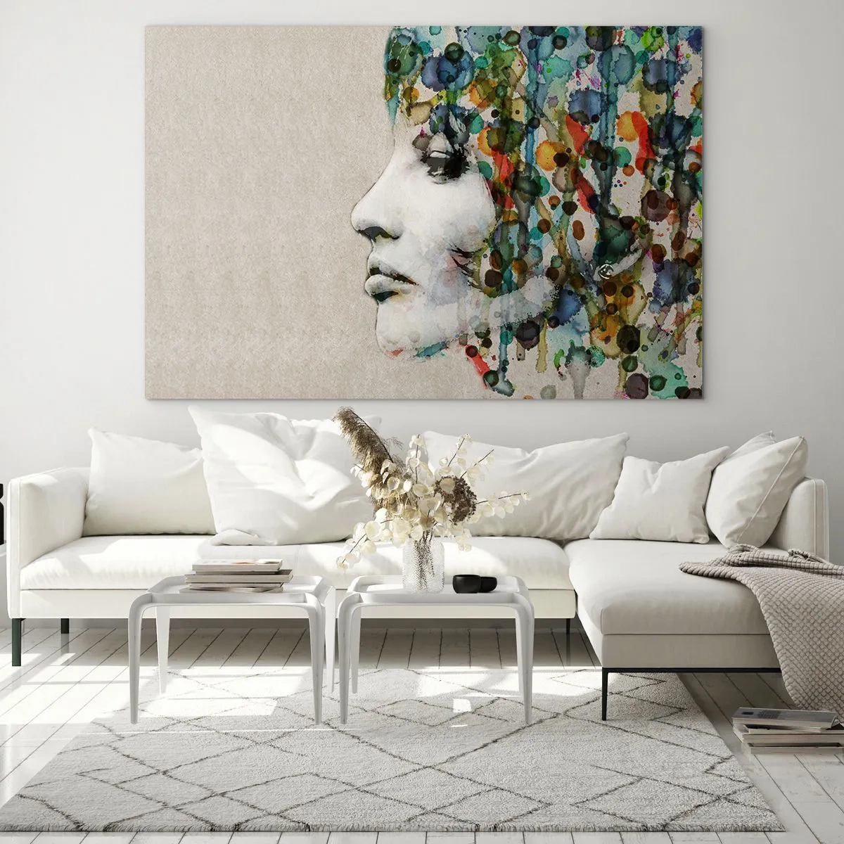 Obraz na skle - Vynořila se z šedi - 100x70 cm