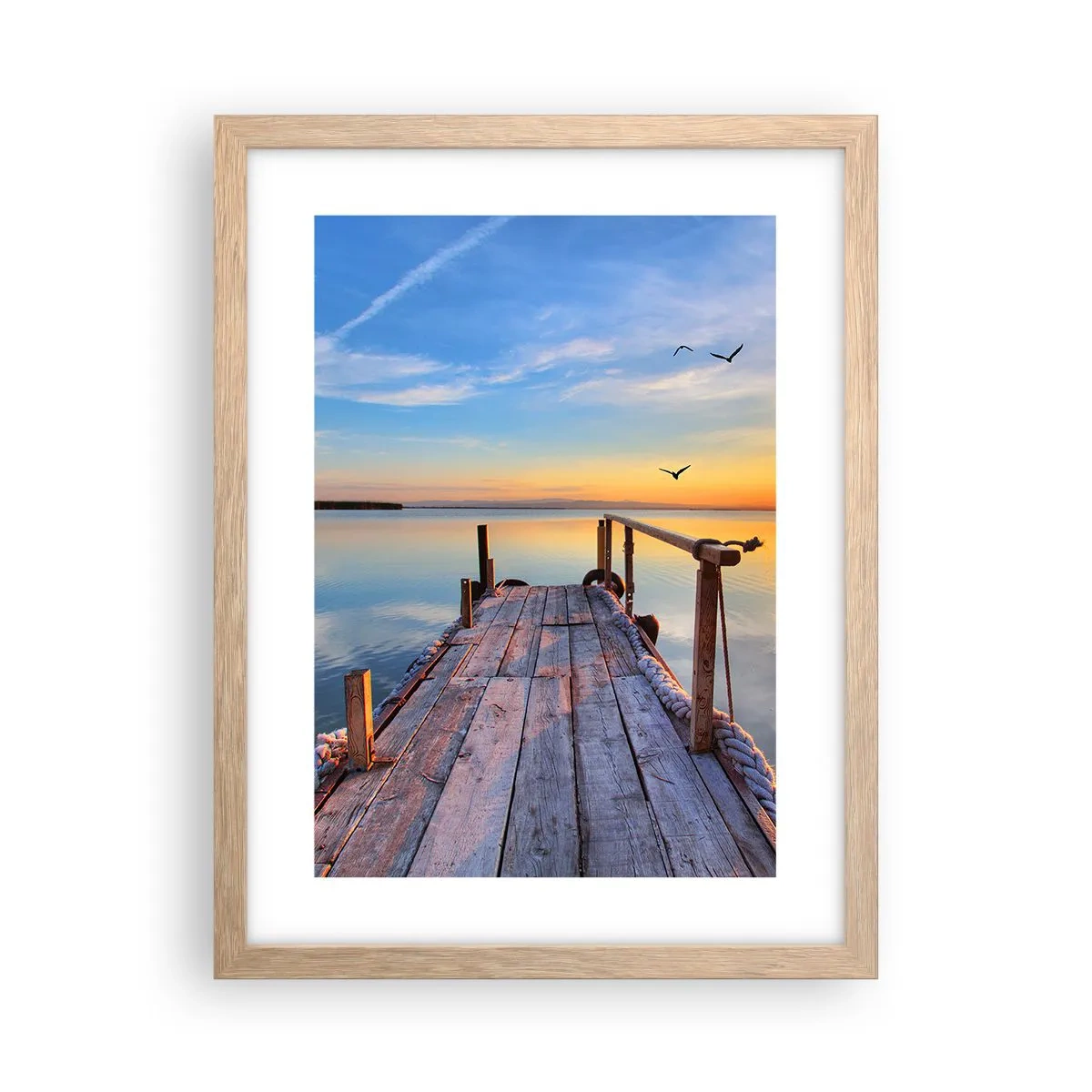 Plakát v rámu světlý dub - Jít před sebe směrem ke slunci - 30x40 cm