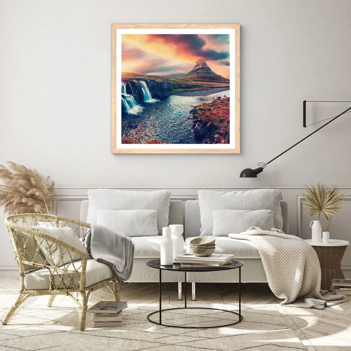 Plakát v rámu světlý dub - V majestátu přírody - 40x40 cm