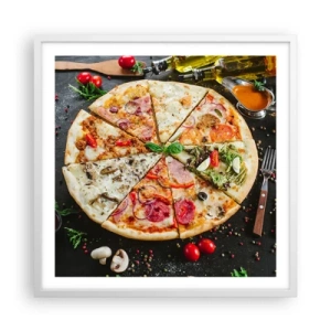 Plakát v bílém rámu - Vějíř chutí - 60x60 cm