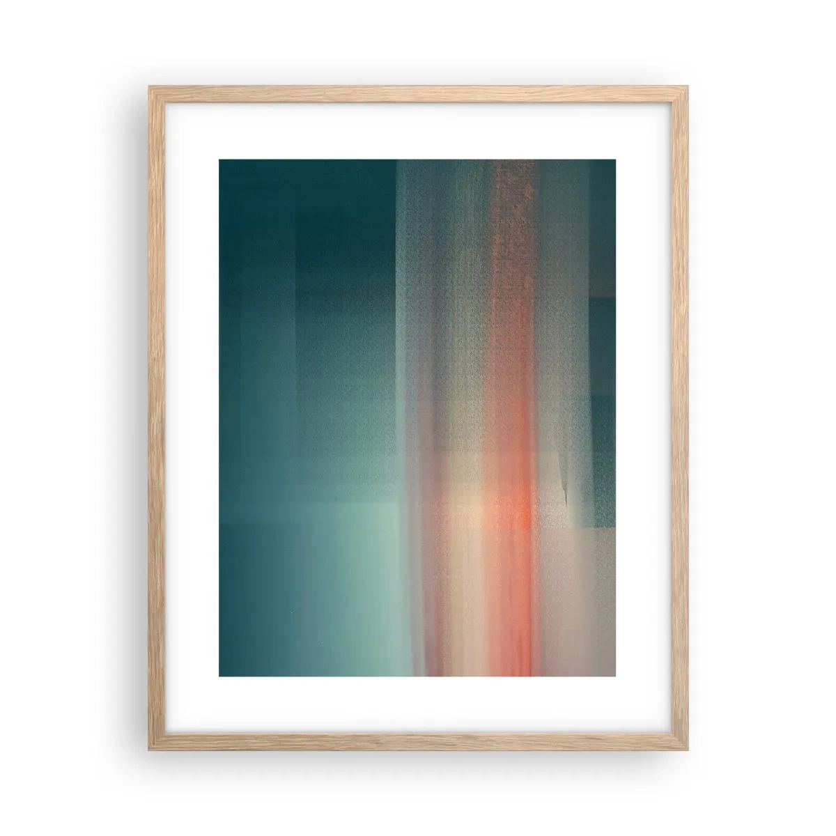 Plakát v rámu světlý dub - Abstrakce: vlny světla - 40x50 cm