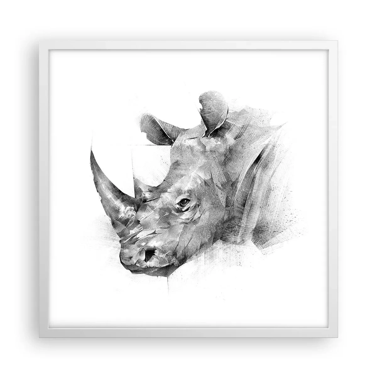 Plakát v bílém rámu - Africký portrét - 50x50 cm