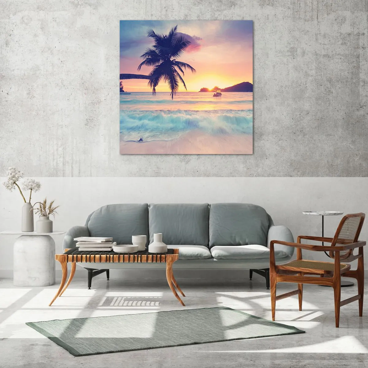 Obraz na skle - Večer v zátoce - 60x60 cm