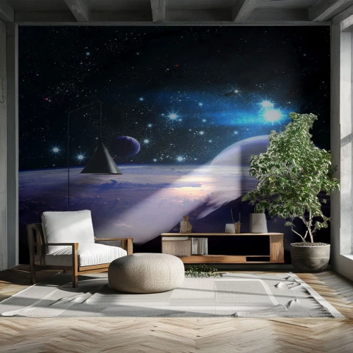 Fototapeta Samolepicí Deluxe Sticker - Stále sami? - Kosmos, Planeta Země, Vesmír - 250x175 cm