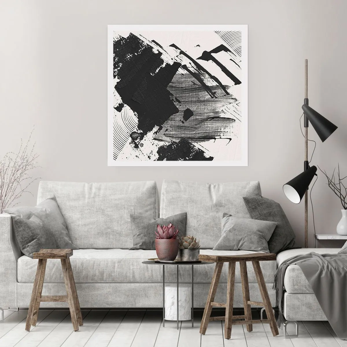 Plakát - Abstrakce – exprese černé - 60x60 cm