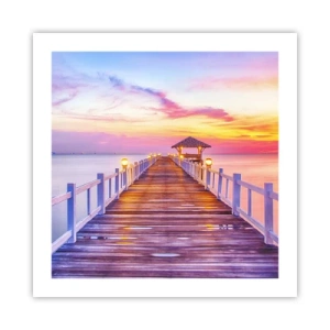 Plakát - Liliově-zlaté ticho večera - 50x50 cm