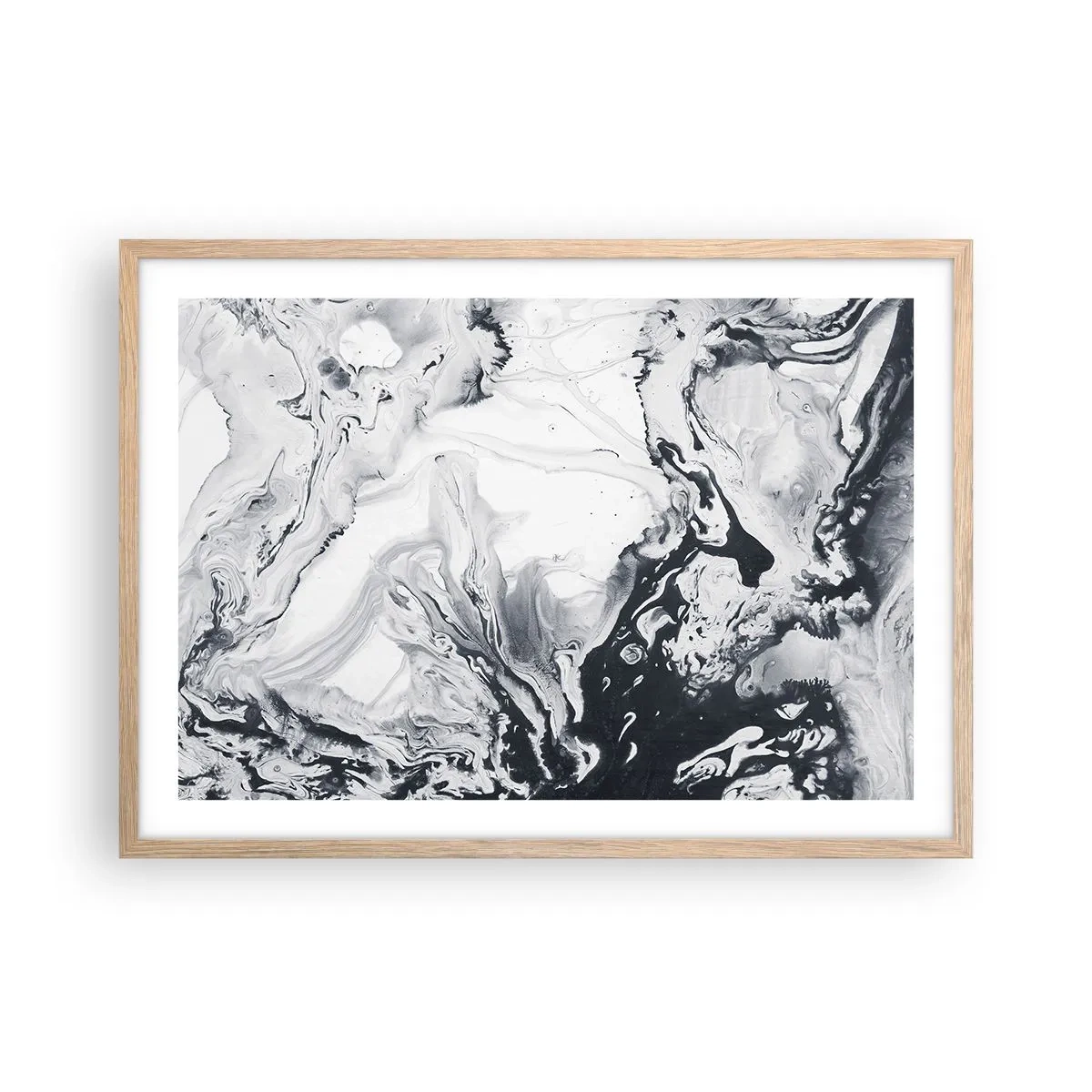 Plakát v rámu světlý dub - Zemské nitro - 70x50 cm