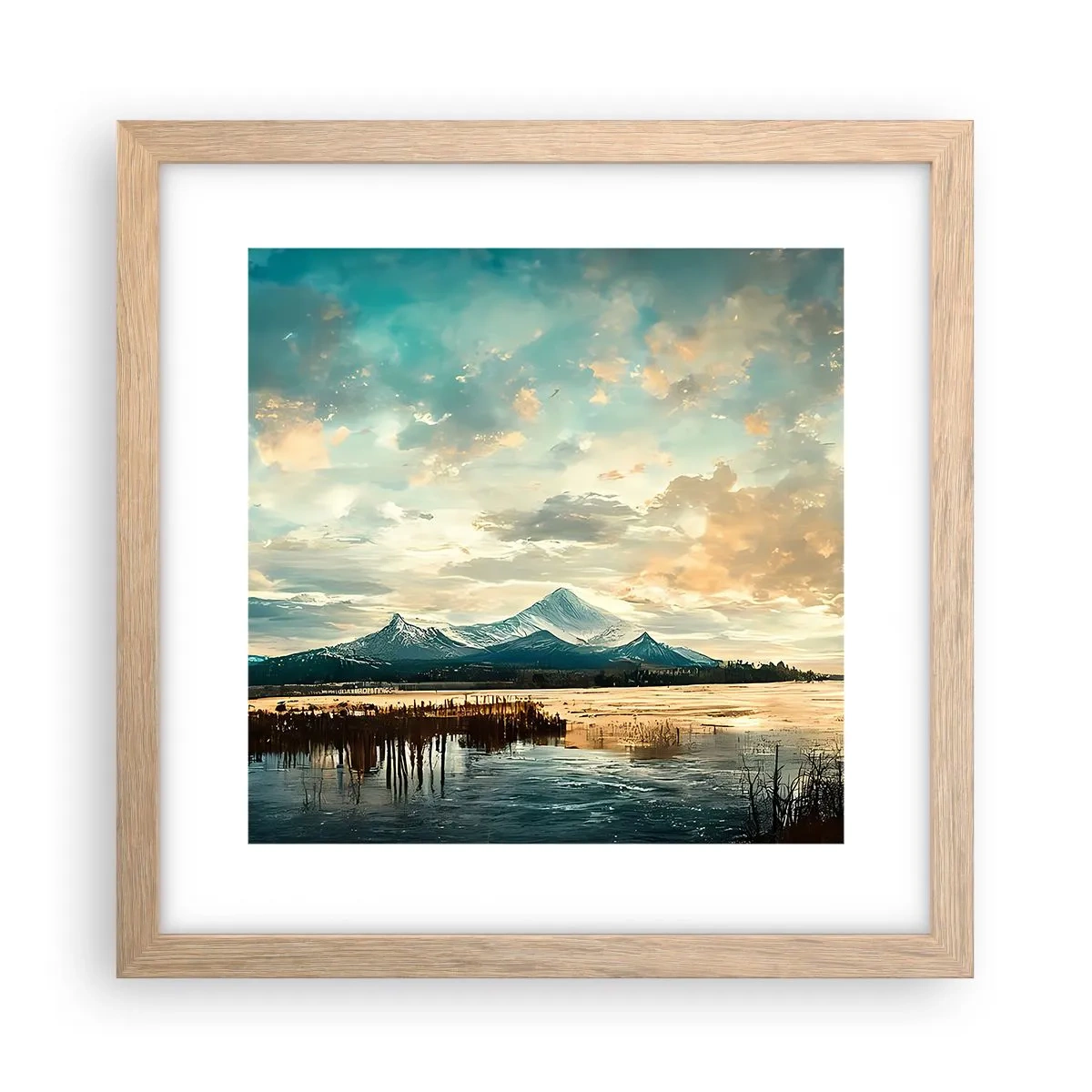 Plakát v rámu světlý dub - Pod ochranou nebe - 30x30 cm