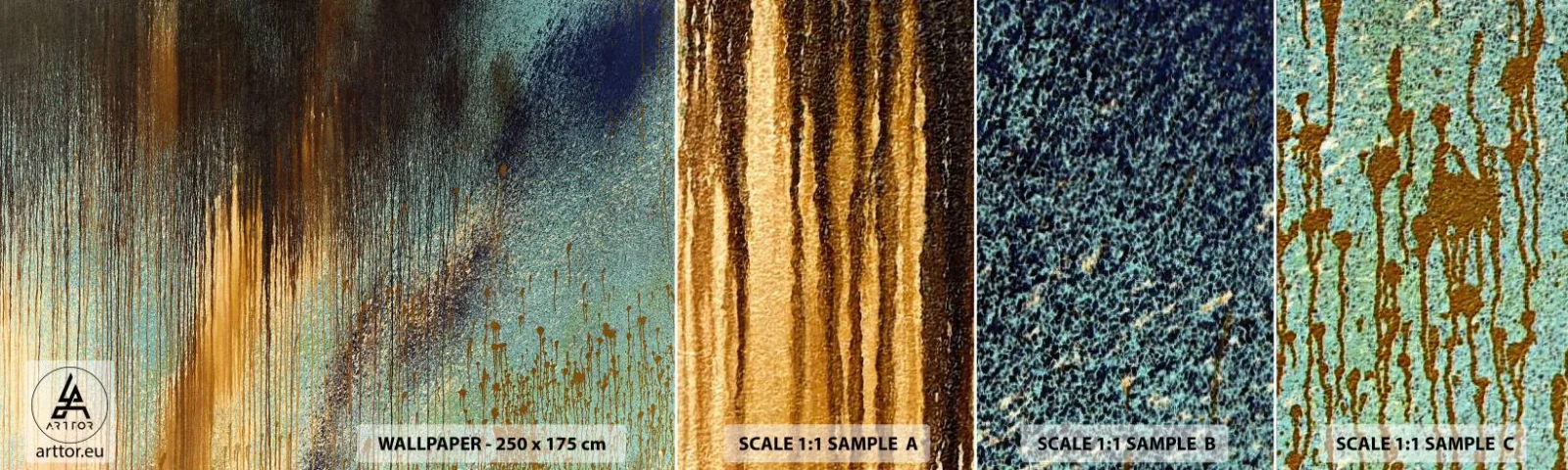 Fototapeta Vzorek Standard Eco - Nenáhodná barevná kompozice - Abstrakce, Průmyslový, Malovat - 100x30 cm