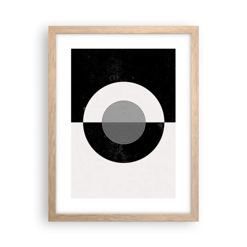 Plakát v rámu světlý dub - Harmonie v černé a bílé - 30x40 cm