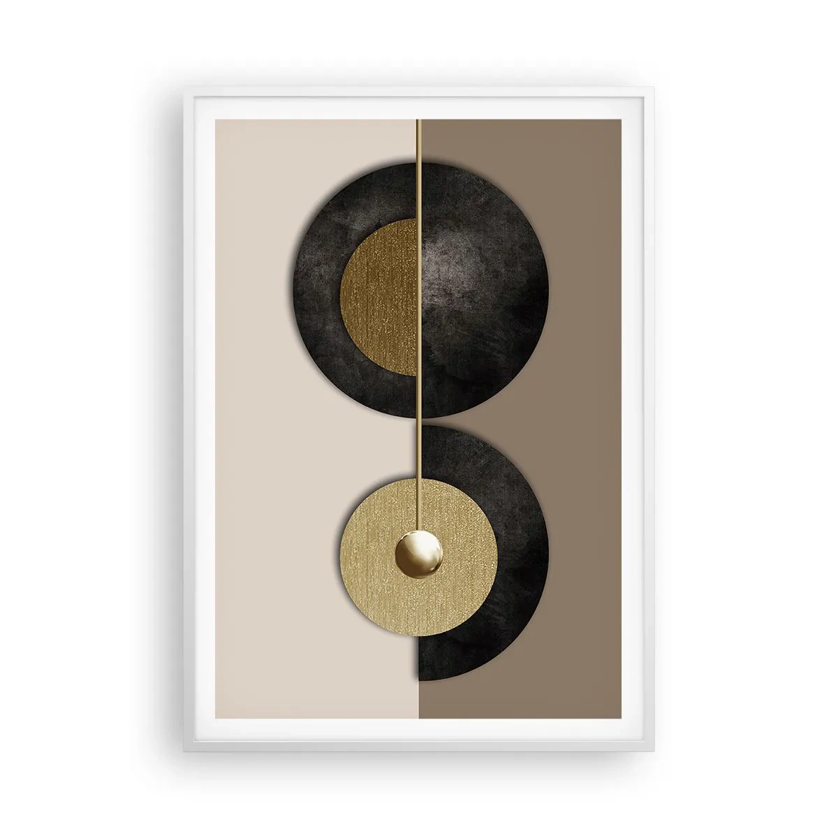 Plakát v bílém rámu - Variace kolem kruhu - 70x100 cm
