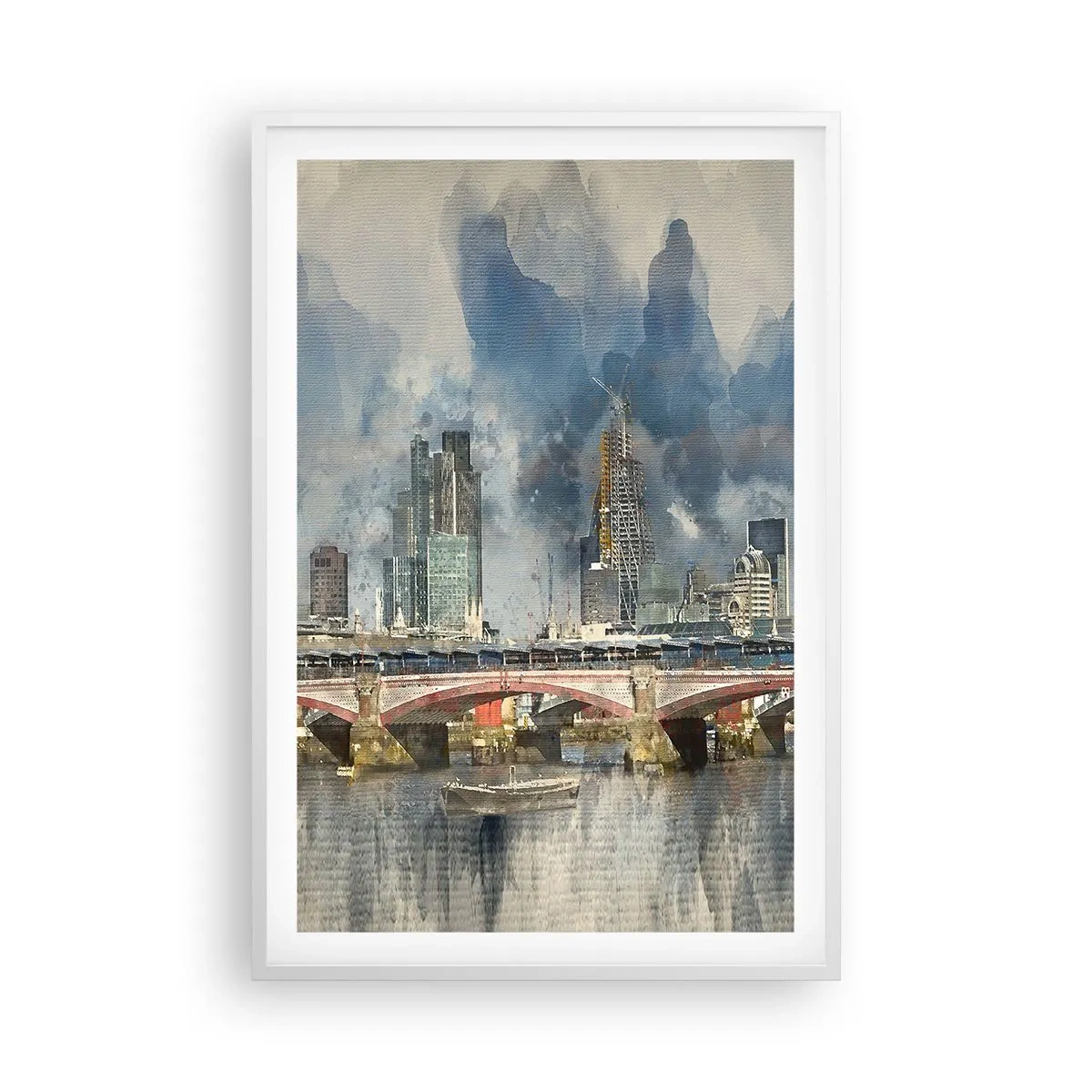 Plakát v bílém rámu - Londýn v celé své kráse - 61x91 cm