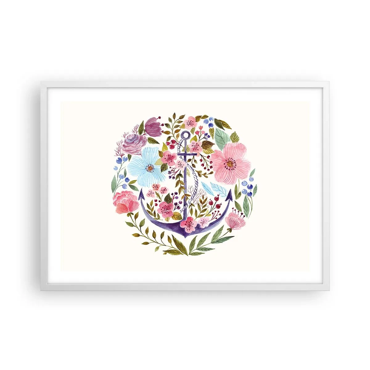 Plakát v bílém rámu - Námořníkův hezký sen - 70x50 cm