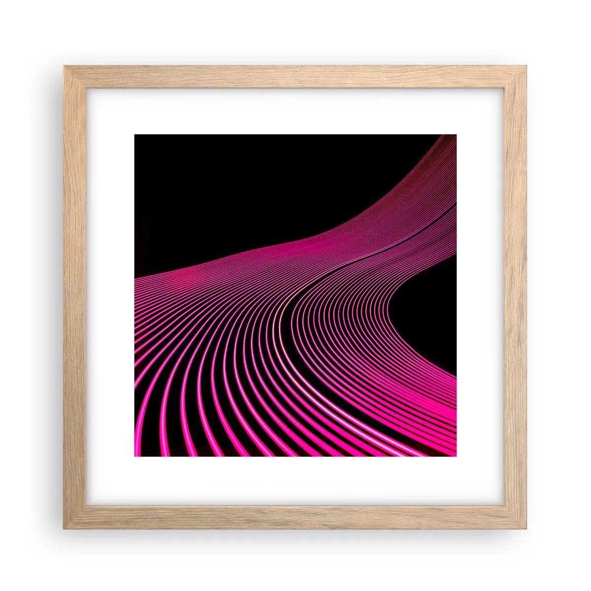 Plakát v rámu světlý dub - Alej světla - 30x30 cm