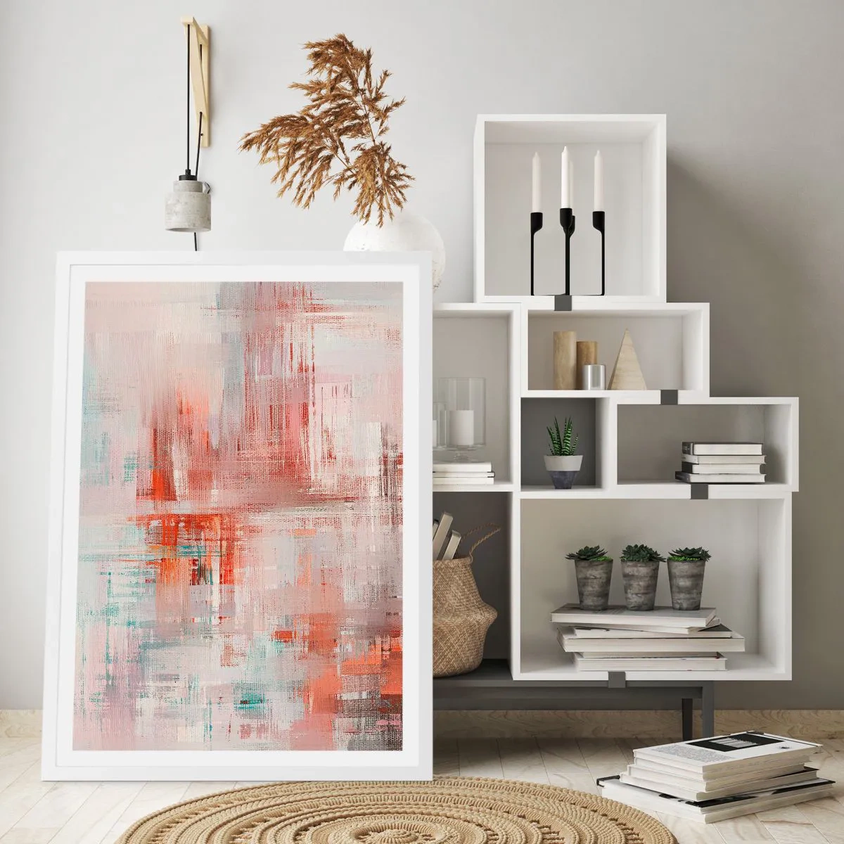 Plakát v bílém rámu - Zamlžené. Ale růžové - 61x91 cm