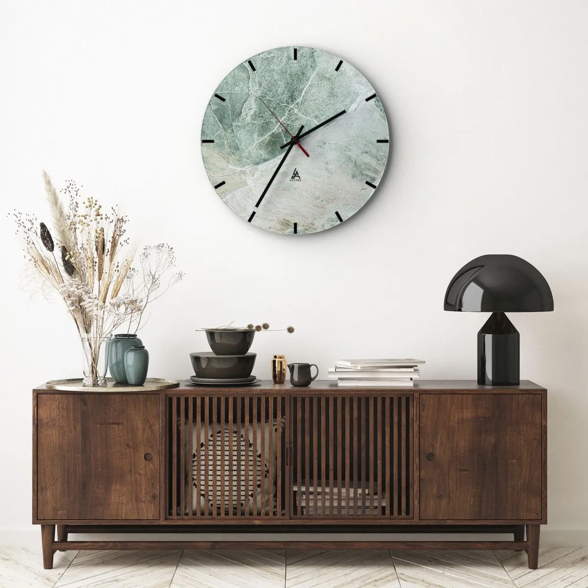 Nástěnné hodiny - Ctný chlad kamene - 40x40 cm