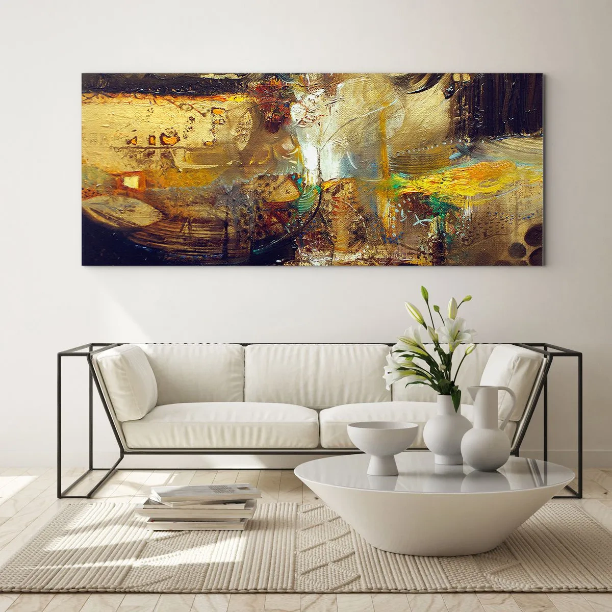 Obraz na skle - Zima, tepleji, horko - 160x50 cm