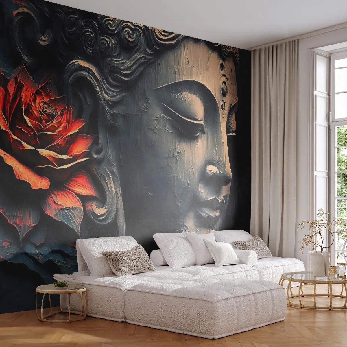 Fototapeta Premium Canvas - V souladu se světem - Buddha, Indie, Rozjímání - 250x175 cm