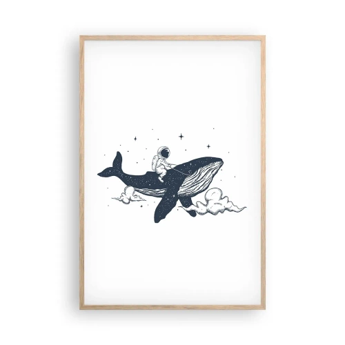 Plakát v rámu světlý dub - Vesmírné dobrodružství - 61x91 cm