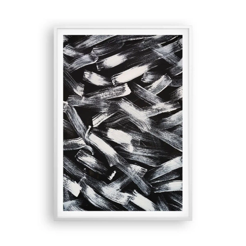 Plakát v bílém rámu - Abstrakce v industriálním duchu - 70x100 cm