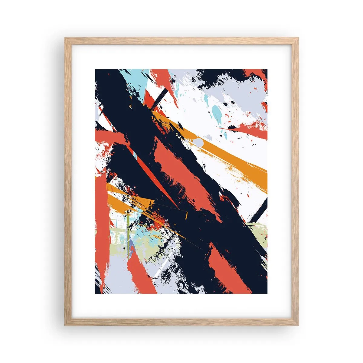 Plakát v rámu světlý dub - Dynamická kompozice - 40x50 cm