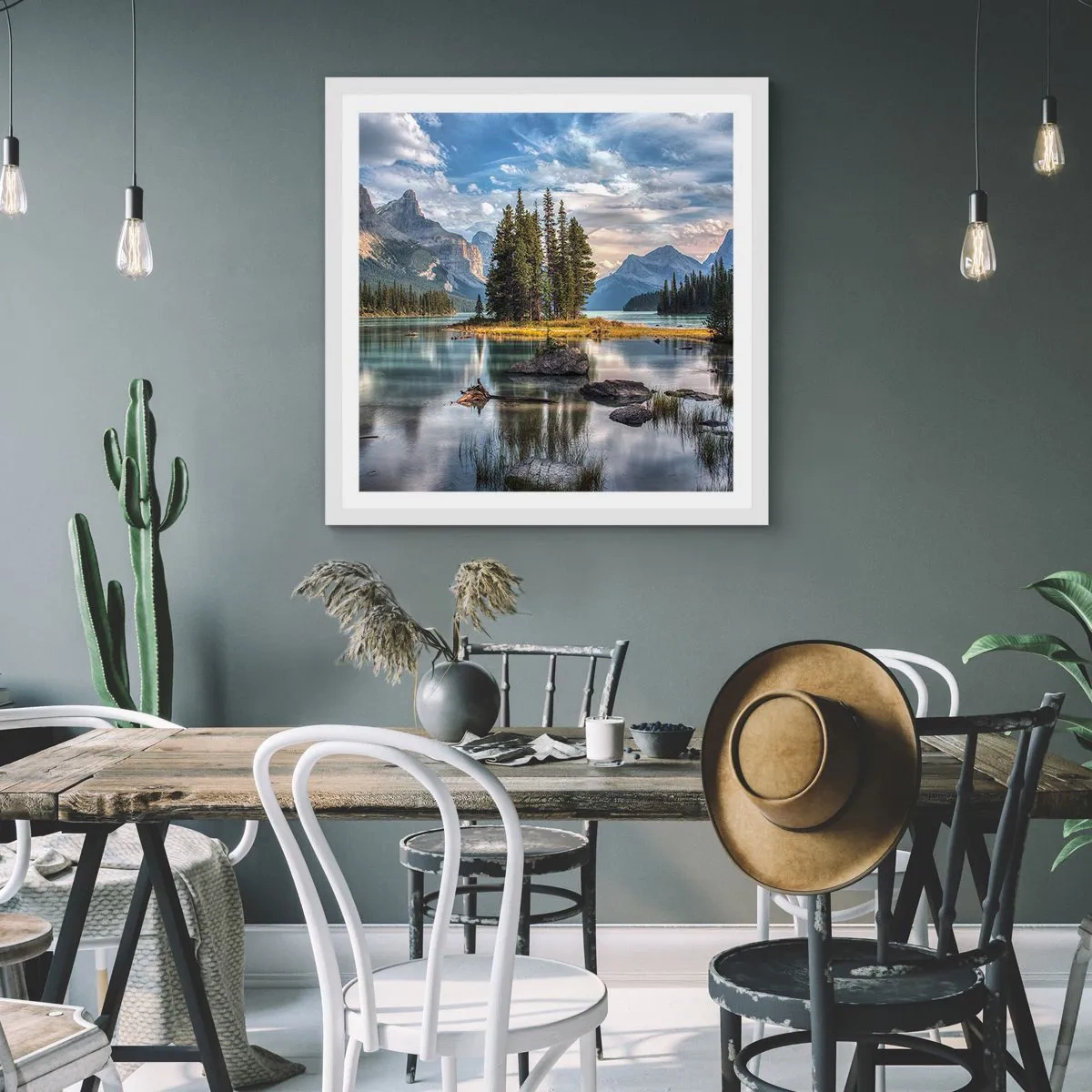 Plakát v bílém rámu - U velké a čisté vody… - 60x60 cm