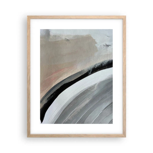 Plakát v rámu světlý dub - Kompozice: černý a šedý oblouk - 40x50 cm