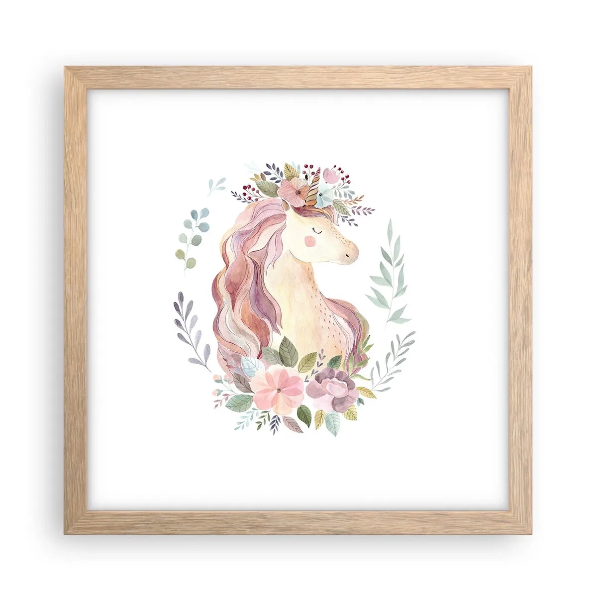 Plakát v rámu světlý dub - Pozvánka do říše pohádek - 30x30 cm