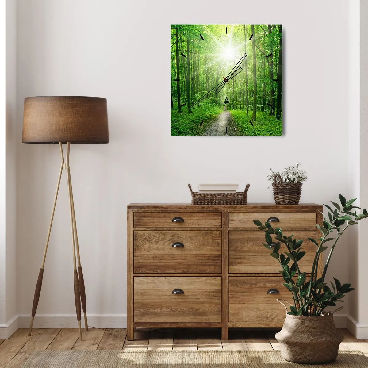 Nástěnné hodiny - Zelená katedrála - 40x40 cm