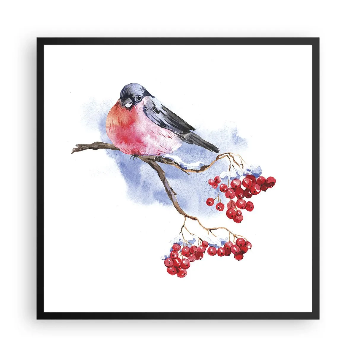 Plakát v černém rámu - Barevná zima - 60x60 cm