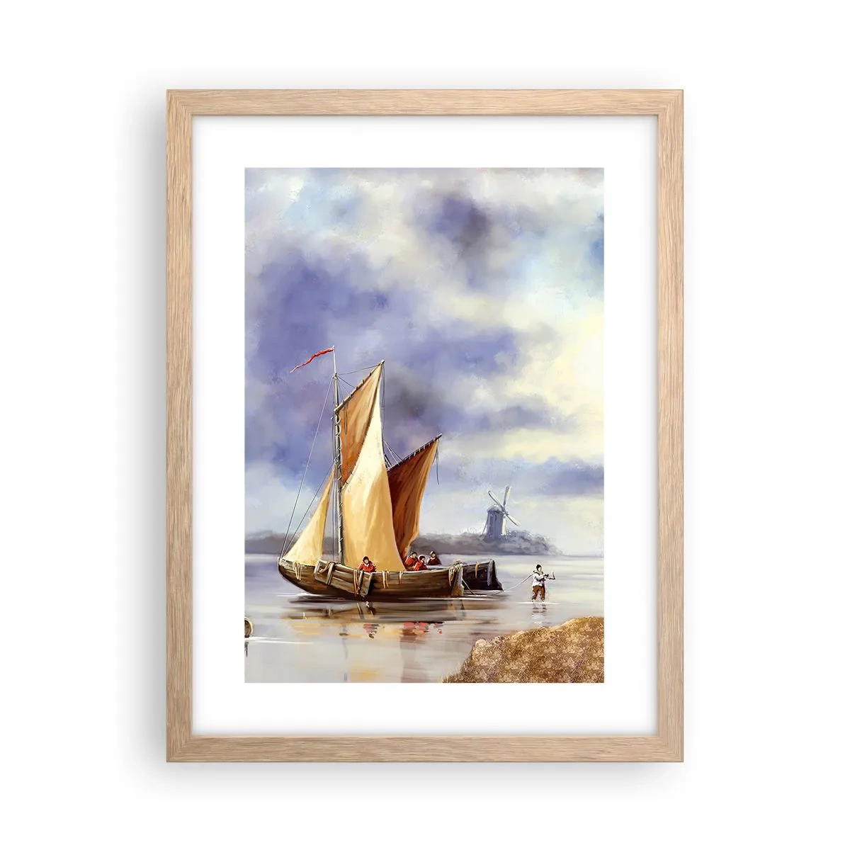 Plakát v rámu světlý dub - Návrat námořníků - 30x40 cm