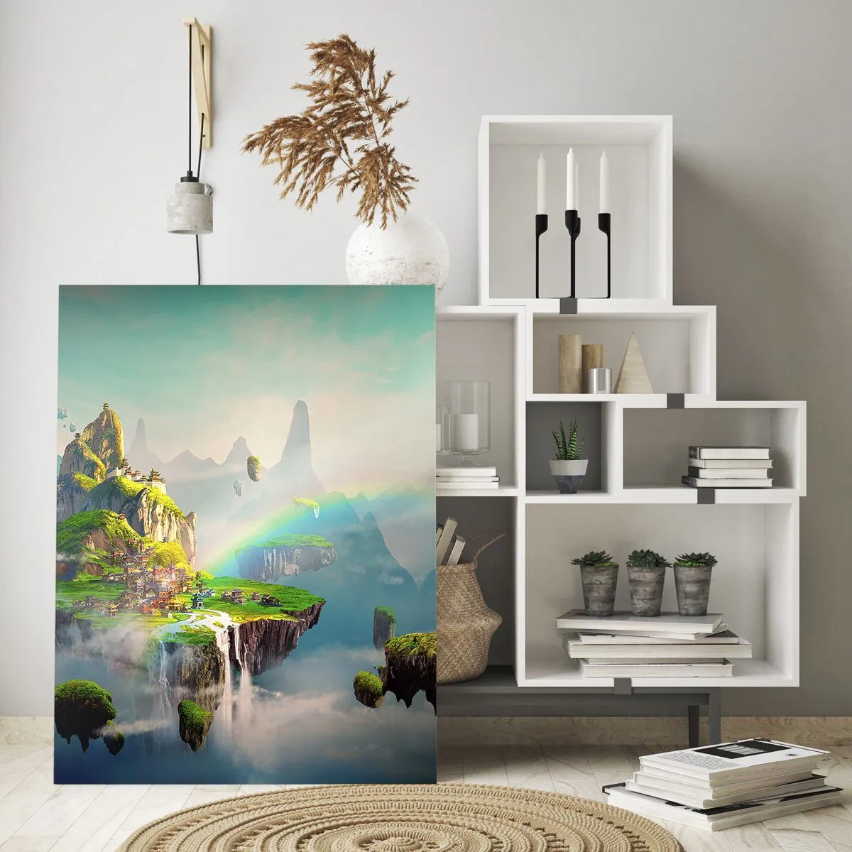 Obraz na skle - Uprostřed nebe - šťastné ostrovy - 80x120 cm