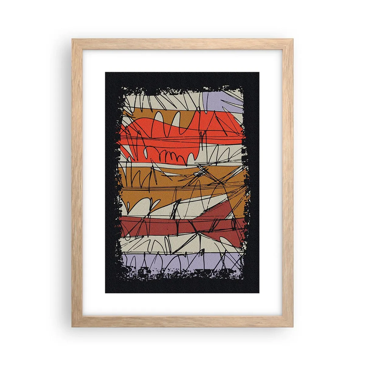 Plakát v rámu světlý dub - Spontánní kompozice - 30x40 cm