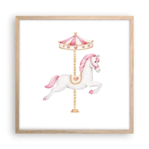 Plakát v rámu světlý dub - Vyrazil z kopýtka - 50x50 cm