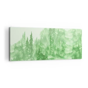 Obraz na plátně - Rozmazaný zelenou mlhou - 100x40 cm