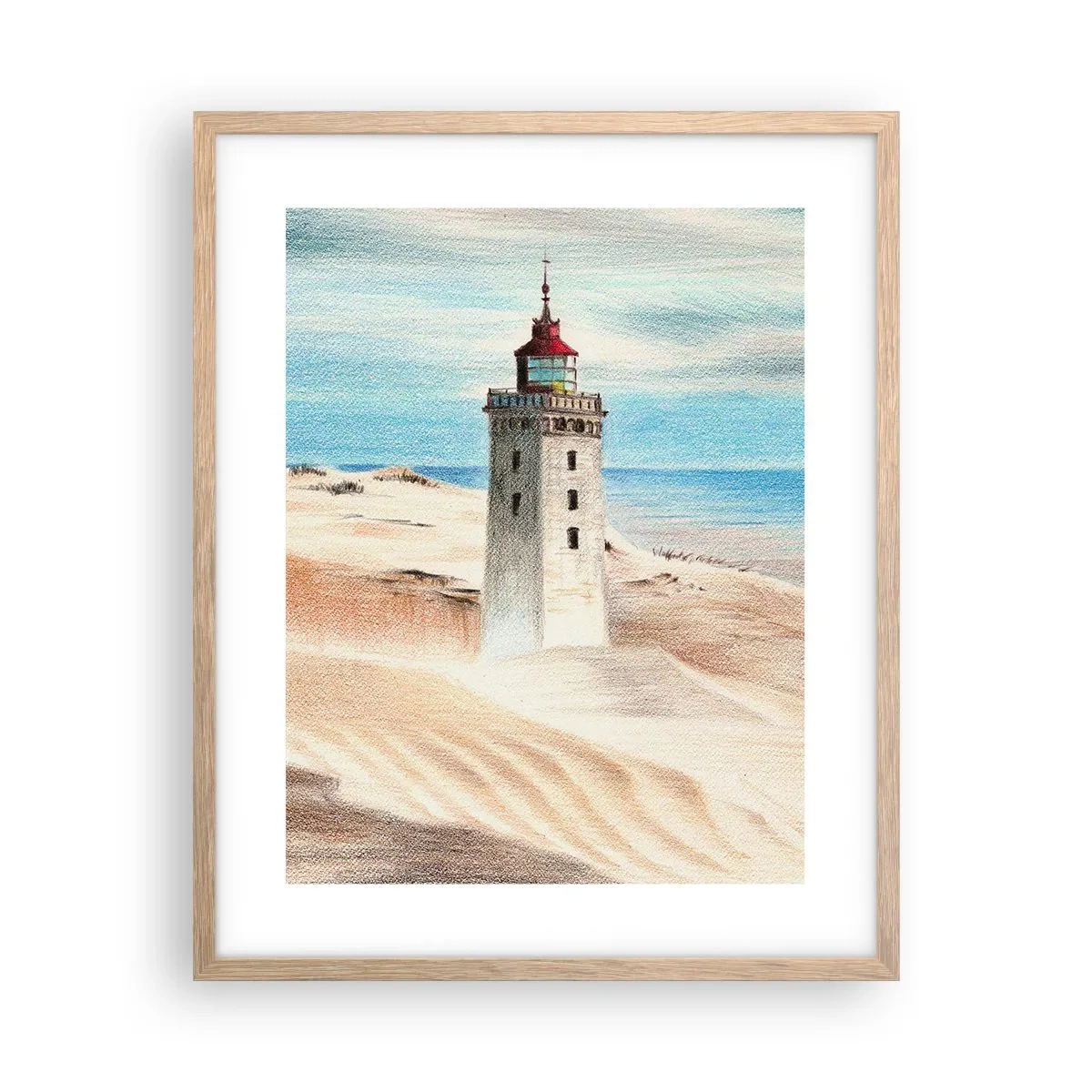 Plakát v rámu světlý dub - Vždy hledí na moře - 40x50 cm