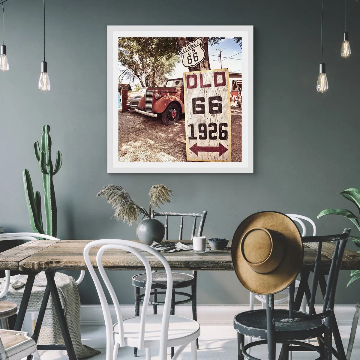 Plakát v bílém rámu - Legenda americké provincie - 60x60 cm